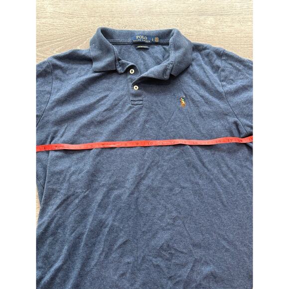 Polo Ralph Lauren Polo Shirt Mens Size L Blue Pima Soft Touch Flesh Pony Casual - Picture 4 of 5